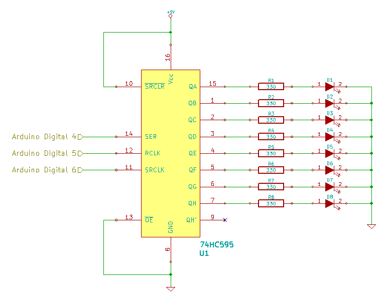 shift register using spi arduino